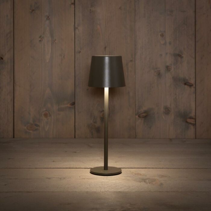 Draadloze LED tafellamp grijs 9 x 26,5 cm 