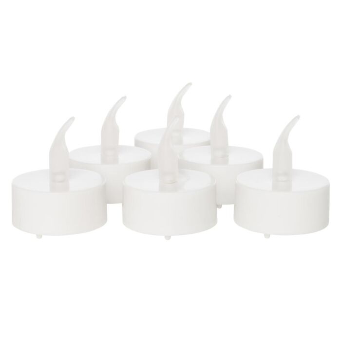 LED-theelicht kaarsjes met vlameffect set van 6 - Anna's Collection LED-theelicht kaarsjes met vlameffect set van 6 - Anna's Collection