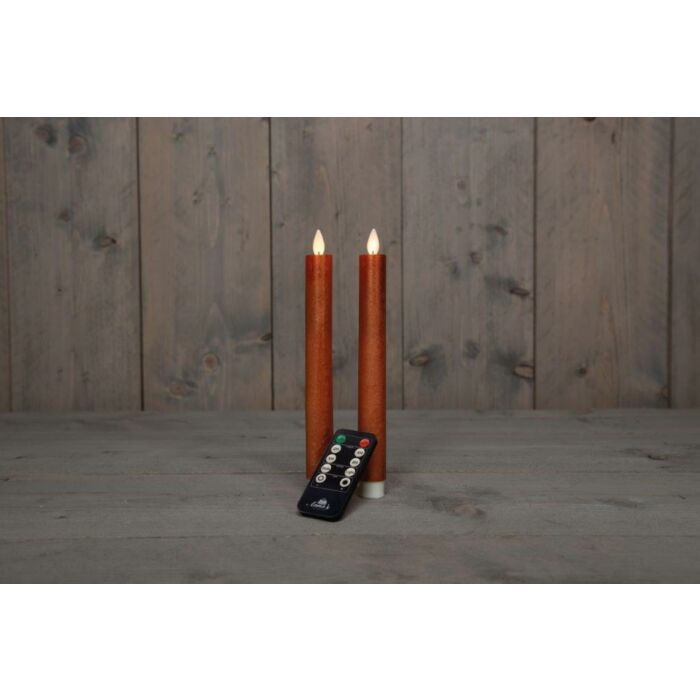 Dinerkaars rustiek wax op batterij koper 23 cm set van 2 - Anna's Collection