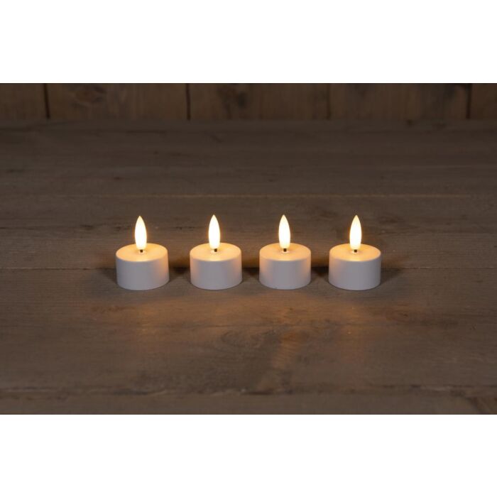 LED theelichten 3D uitbreidingsset 5 cm wit 4 stuks - Anna’s Collection