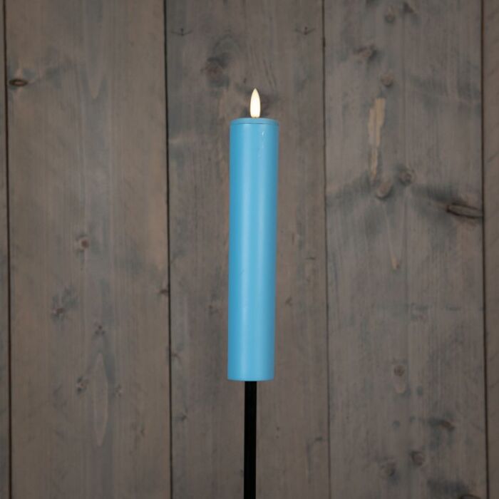 Fakkel 3D solar met lont blauw op steker L 76 cm Fakkel 3D solar met lont blauw op steker L 76 cm