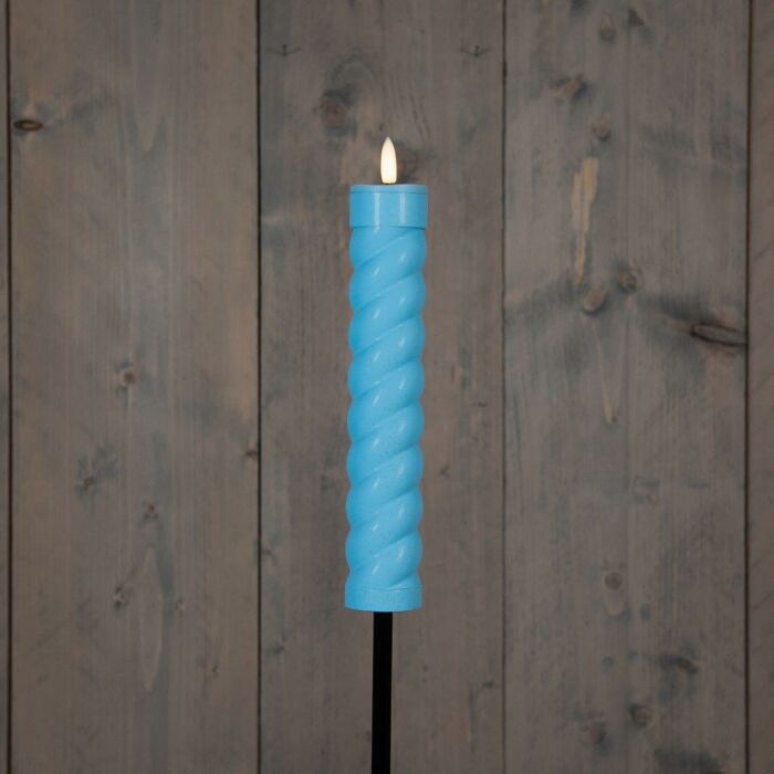 Tuin fakkel led solar swirl blauw 21 cm