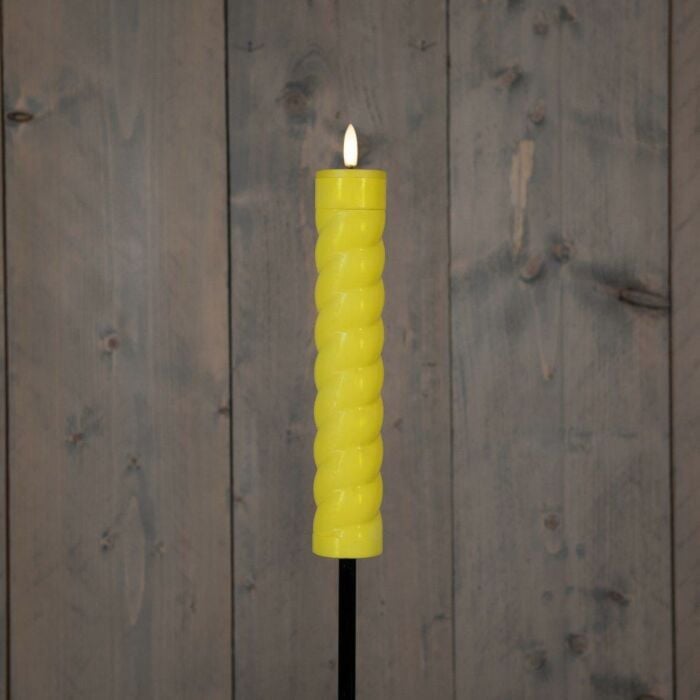 Tuin fakkel led solar swirl geel 21 cm