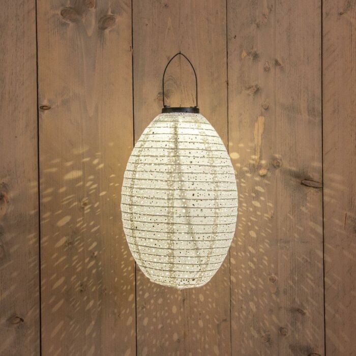 Solar lampion Marrakesh wit L 32 cm Solar lampion Marrakesh wit L 32 cm