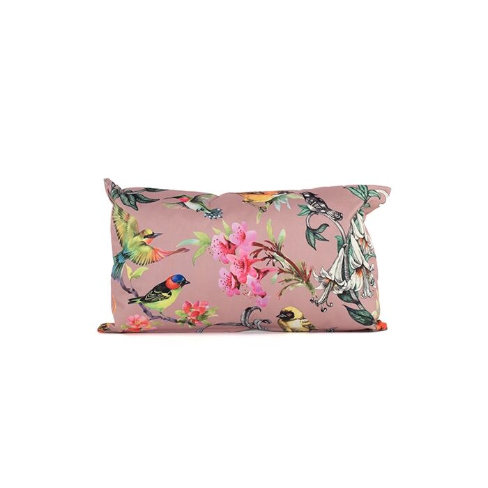 Buitenkussen vogel roze 30 x 50 cm