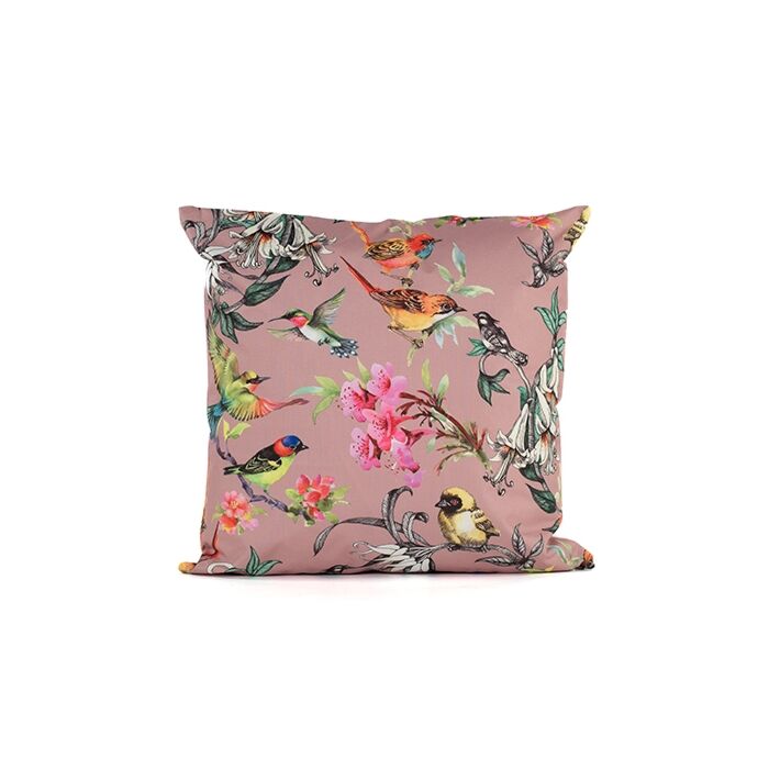 Buitenkussen vogel roze 45 cm