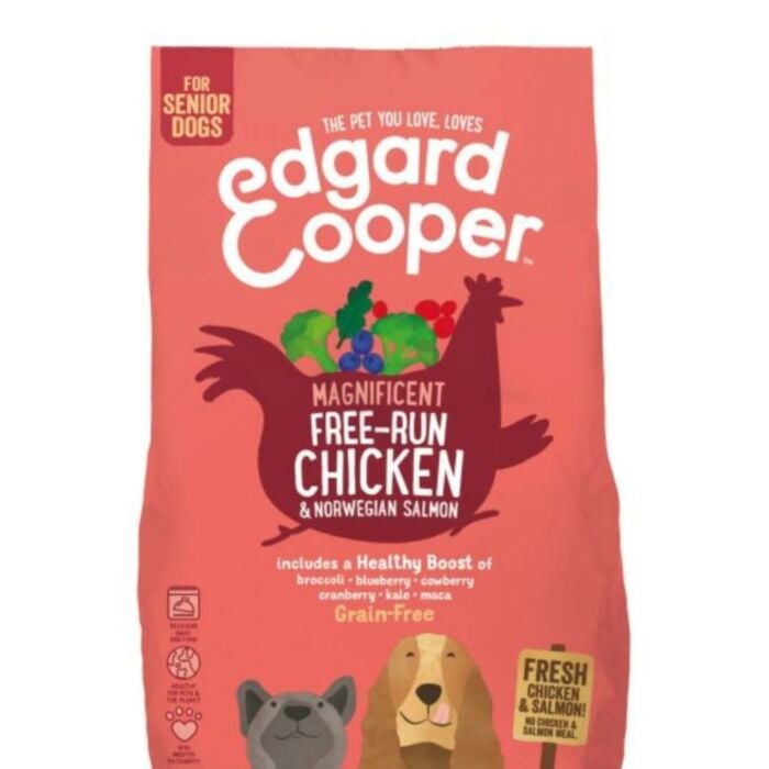 Free-Run Chicken Senior Kip&Zalm&Broccoli - Hondenvoer - 700 gram Graanvrij - Edgard & Cooper Free-Run Chicken Senior Kip&Zalm&Broccoli - Hondenvoer - 700 gram Graanvrij - Edgard & Cooper