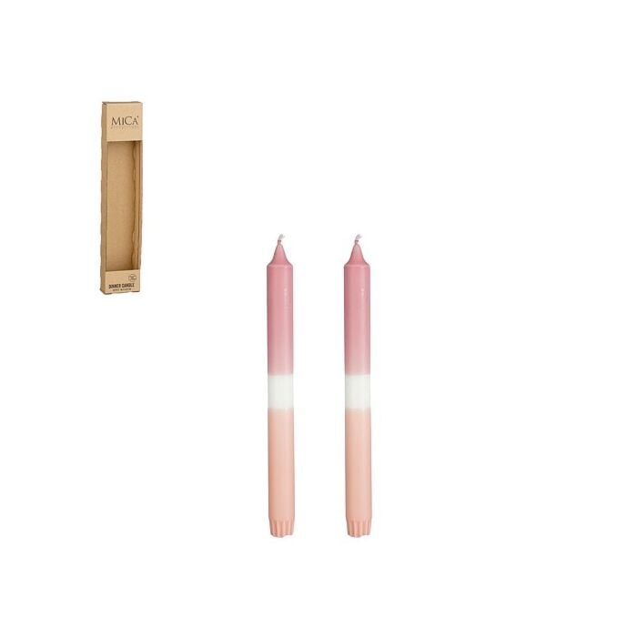 Dinerkaars dip-dye roze 25 cm set van 2 - Mica Dinerkaars dip-dye roze 25 cm set van 2 - Mica