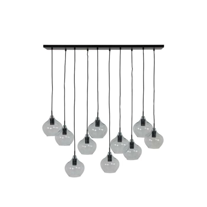 Hanglamp Rakel 10 lampen zwart 124 cm - Light & Living Hanglamp Rakel 10 lampen zwart 124 cm - Light & Living