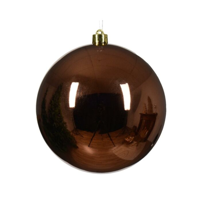 Kerstbal espresso bruin kunststof Ø 14 cm - Decoris Kerstbal espresso bruin kunststof Ø 14 cm - Decoris
