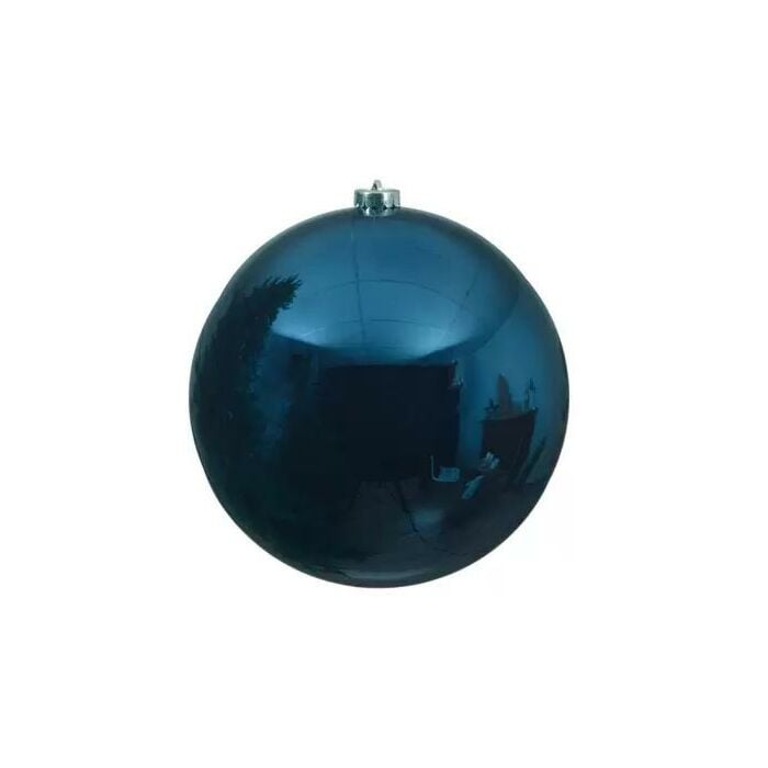 Kerstbal glanzend blauw kunststof Ø 14 cm Kerstbal glanzend blauw kunststof Ø 14 cm