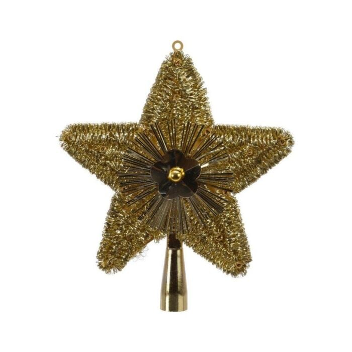 Piek ster shiny tinsel kerstrood 23 cm - Decoris