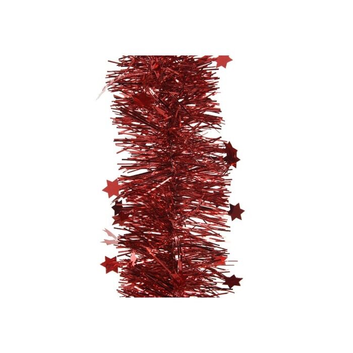 Tinsel Stargarland Shiny 4Ply Christmas Red