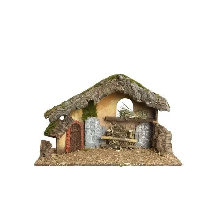 Kerststal natural met deur 50 cm Kerststal natural met deur 50 cm
