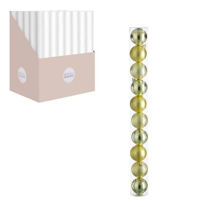 Kerstbal onbreekbaar lichtgroen Ø 6 cm set van 10 - House of Seasons Kerstbal onbreekbaar lichtgroen Ø 6 cm set van 10 - House of Seasons