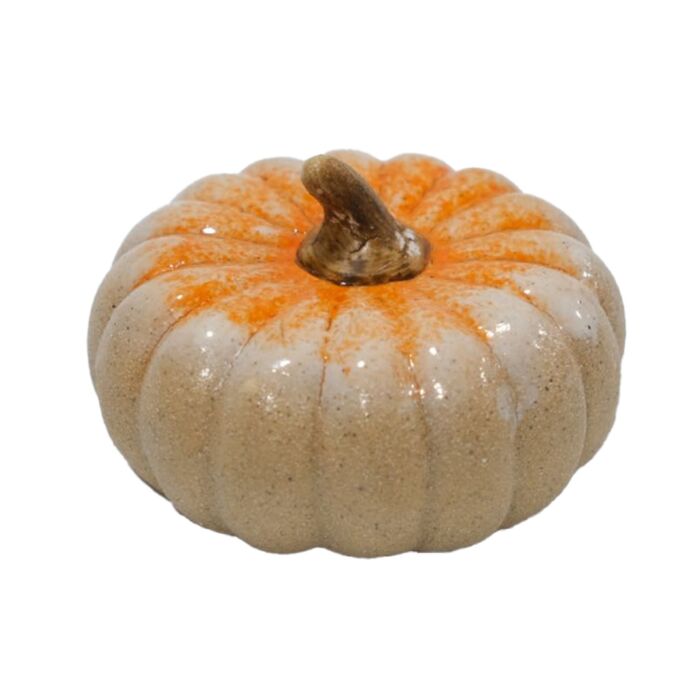 Pompoen decoratie oranje keramiek 8,3 cm