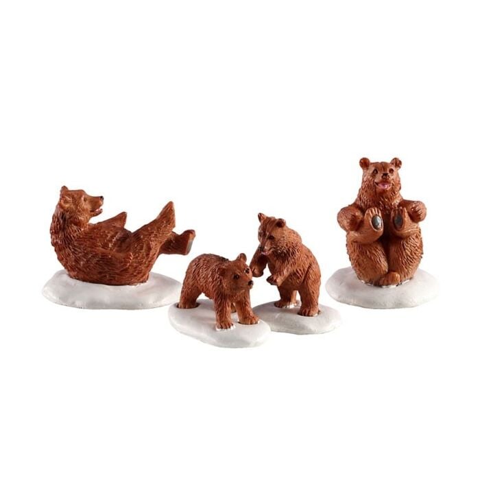Lemax Bear Family Snow Day, set van 4