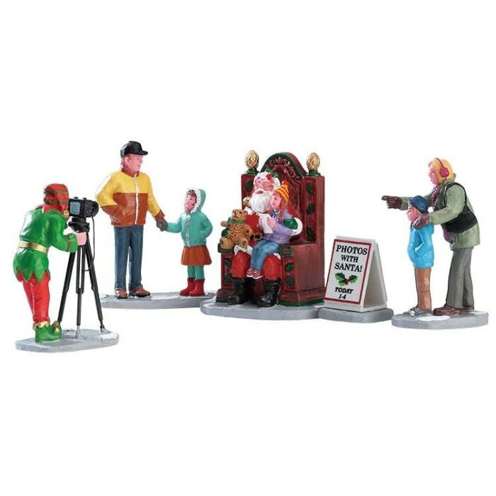 Lemax Photos met Santa, set van 5