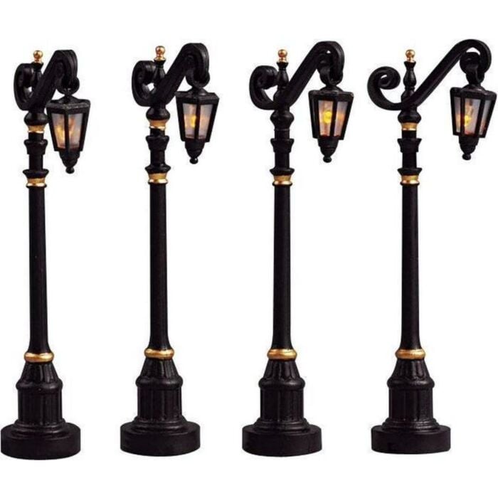 Lemax Colonial Street Lamp, set van 4, B/O (4.5V)