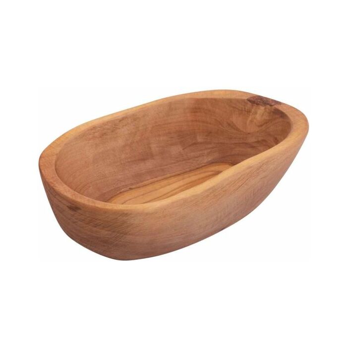 Schaal rustique olijfhout ovaal 15 cm Schaal rustique olijfhout ovaal 15 cm