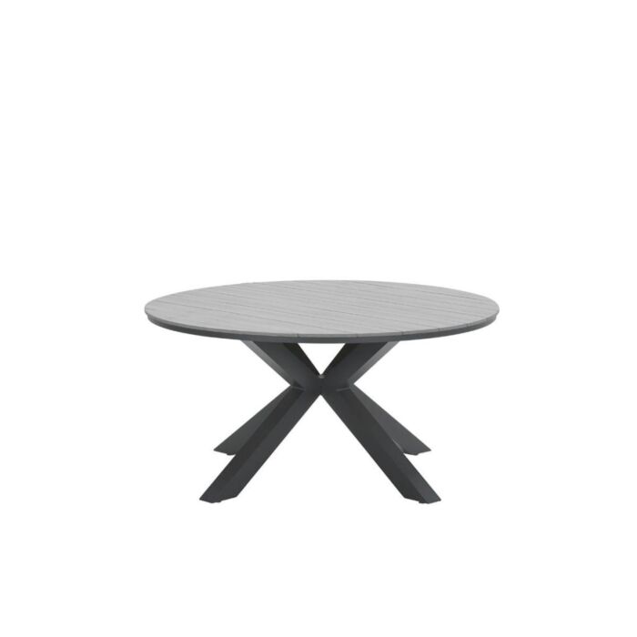 Tafel Edison carbon black grey teak Ø 148 cm - Garden Impressions Tafel Edison carbon black grey teak Ø 148 cm - Garden Impressions