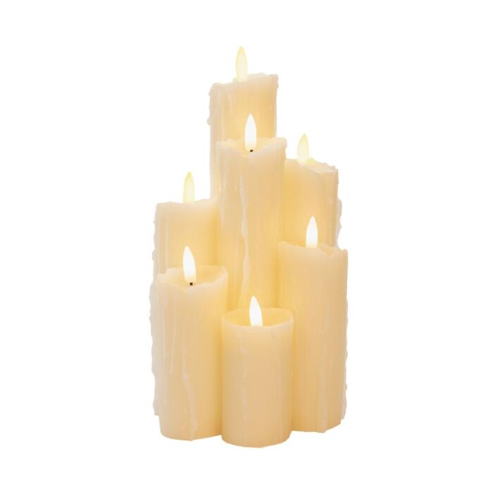 Druipkaars ivoor wax 3D vlam met batterij en timer  - Anna's Collection