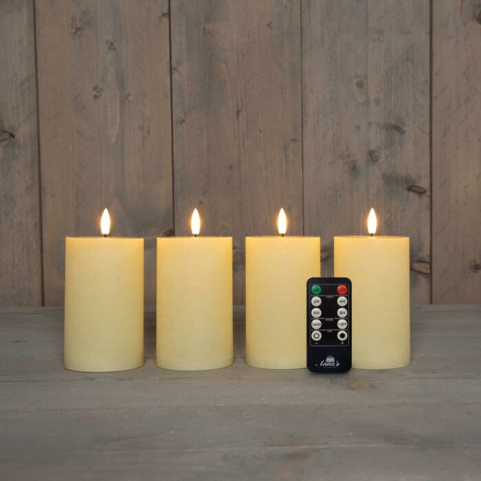 Stompkaars Wax LED 3D vlam wit 12,5 cm set van 4 - Anna's Collection Stompkaars Wax LED 3D vlam wit 12,5 cm set van 4 - Anna's Collection