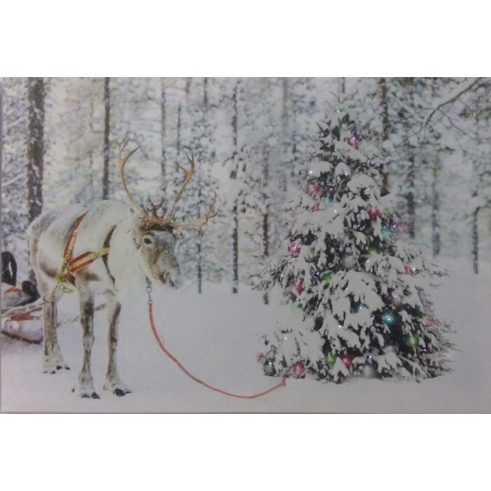 LED-canvas moose with tree 60 cm LED-canvas moose with tree 60 cm