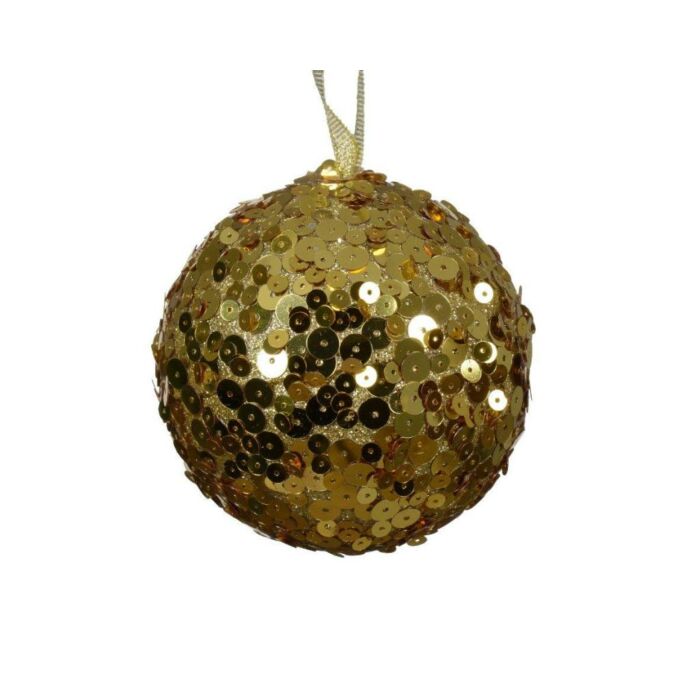 Kerstbal foam pailletten goud Ø 8 cm - Decoris