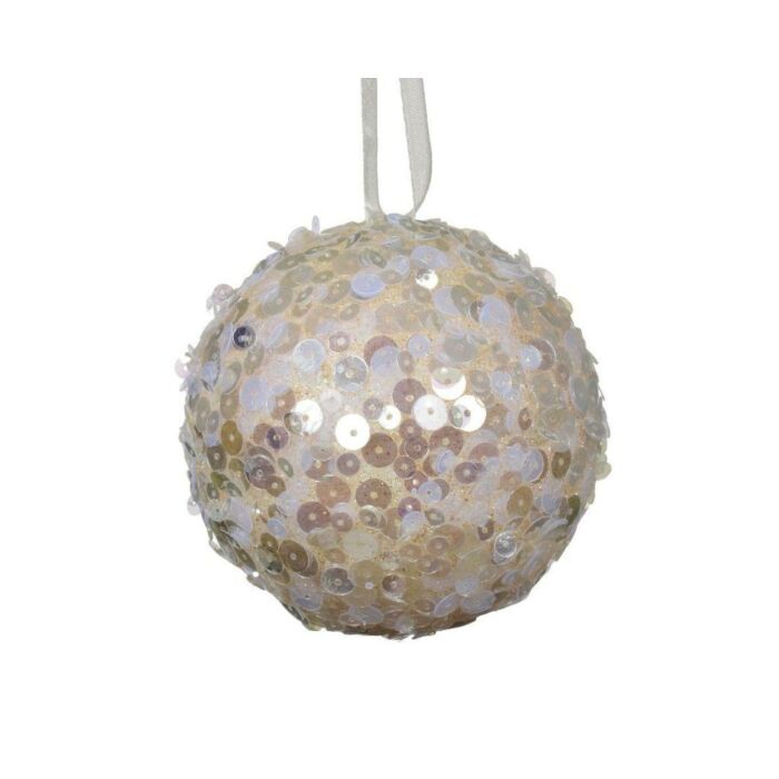 Kerstbal foam pailletten parel Ø 8 cm - Decoris
