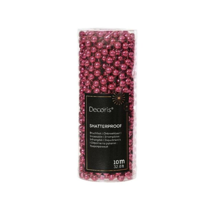 Kralenslinger plastic granaatappel roze 1000 cm - Decoris
