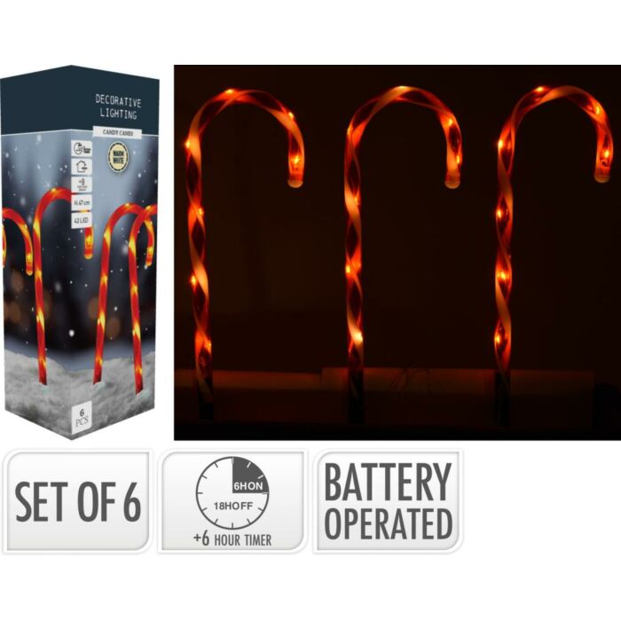 Tuinsteker LED zuurstok 47 cm set van 6 Tuinsteker LED zuurstok 47 cm set van 6