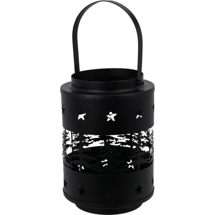 Lantaarn zwart L 24 cm