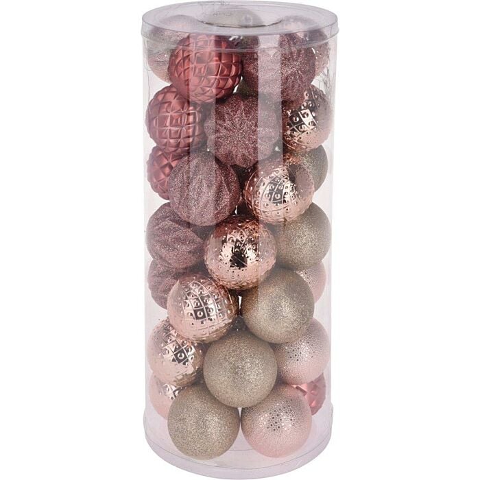 Kerstballen elegance roze Ø 6 cm set van 35 Kerstballen elegance roze Ø 6 cm set van 35