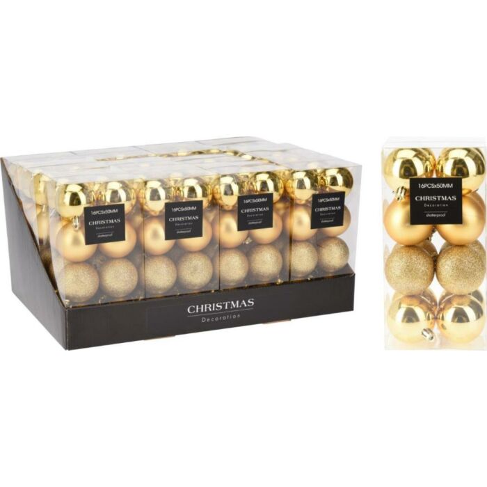 Kerstbal goud Ø 5 cm set van 16 Kerstbal goud Ø 5 cm set van 16