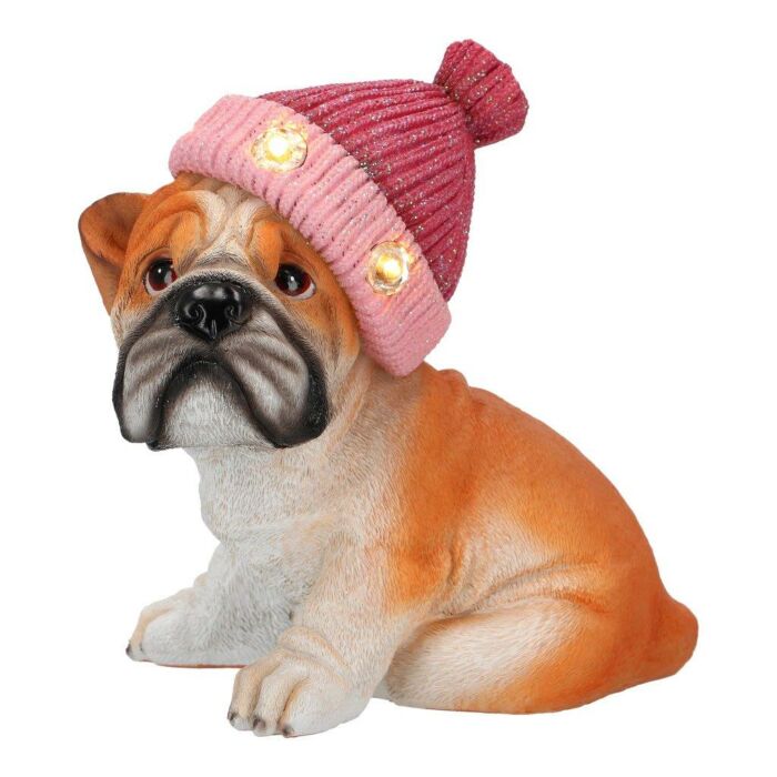 Hond met muts roze led 20,5 cm Hond met muts roze led 20,5 cm