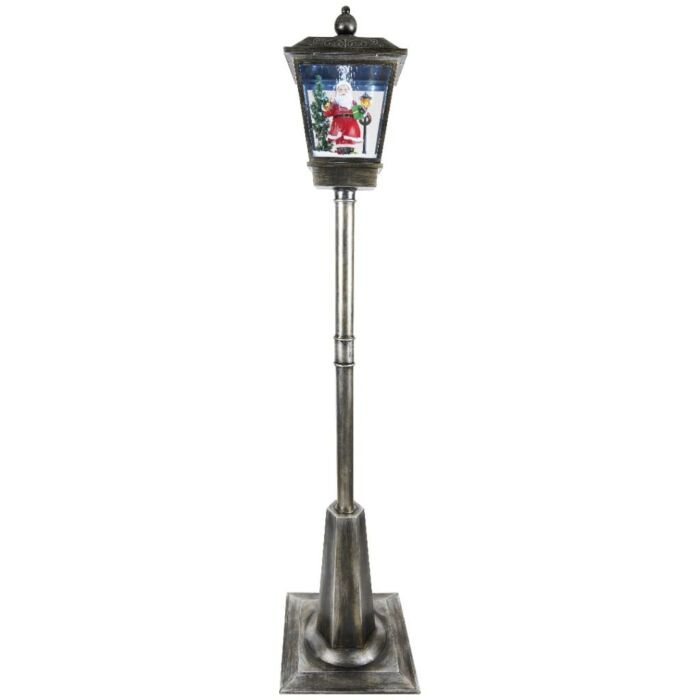 Floor lantern santa snowing Black/silver-Adapter incl.- LED-30x30x180