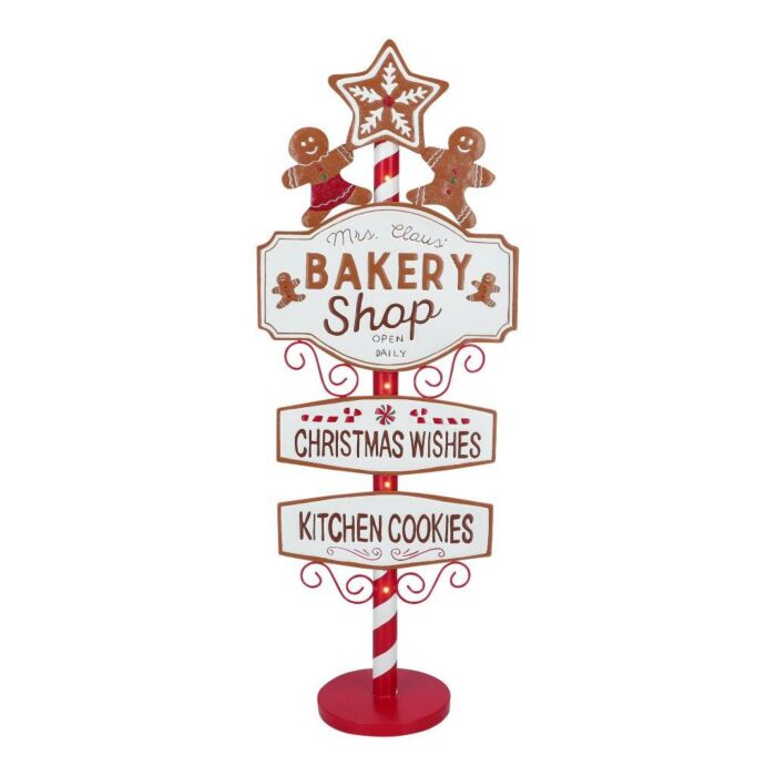 Sign Bakery Shop gingerbread led metaal 108 cm Sign Bakery Shop gingerbread led metaal 108 cm