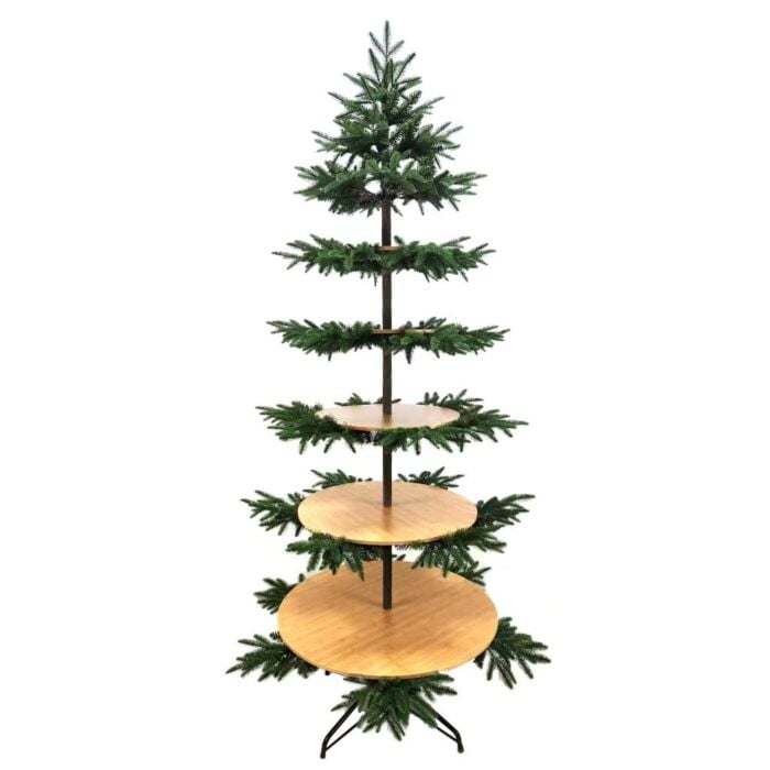 Kunstkerstboom Preston display met 5 platen 228 cm 