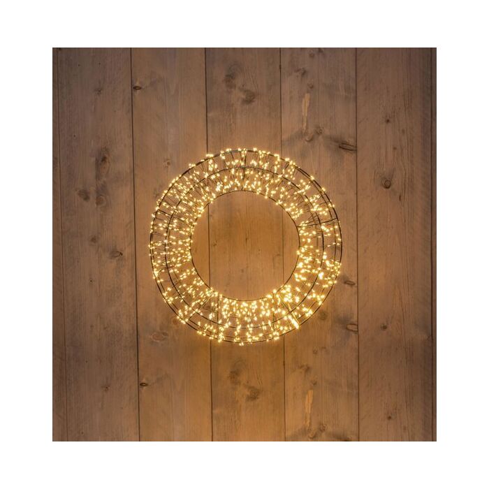 Kerstkrans 1440LED Metaal Zwart 48 cm