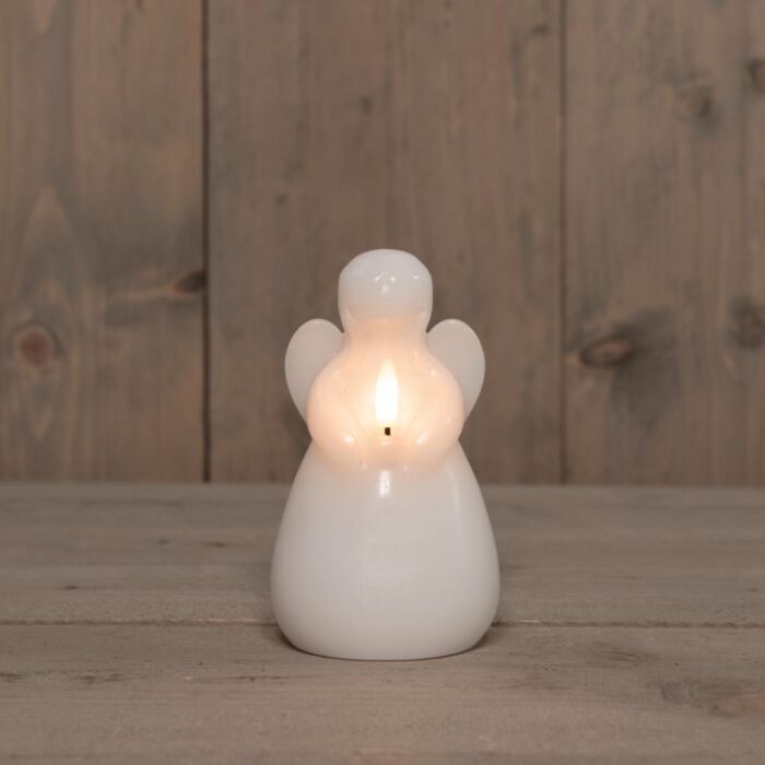 LED kaars engel wax 14,5 cm wit - Anna’s Collection