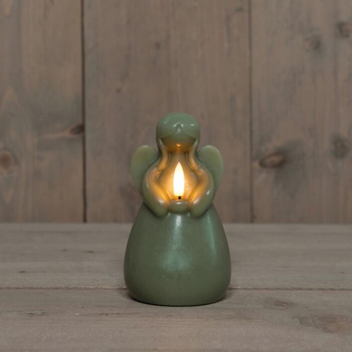 LED kaars engel wax 14,5 cm jadegroen - Anna’s Collection LED kaars engel wax 14,5 cm jadegroen - Anna’s Collection