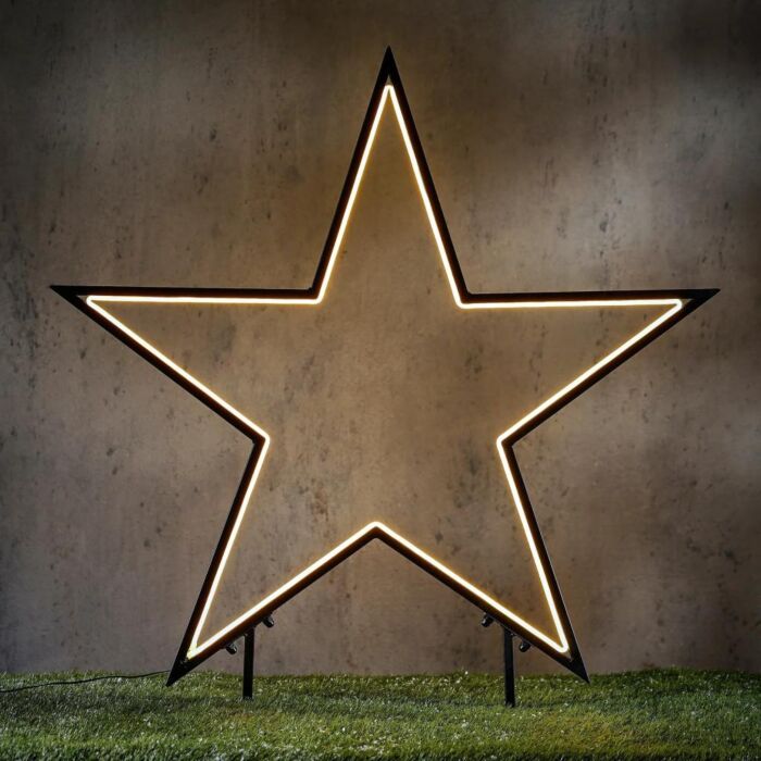Tuinsteker ster zwart warm wit 135 cm - Luca Lighting Tuinsteker ster zwart warm wit 135 cm - Luca Lighting