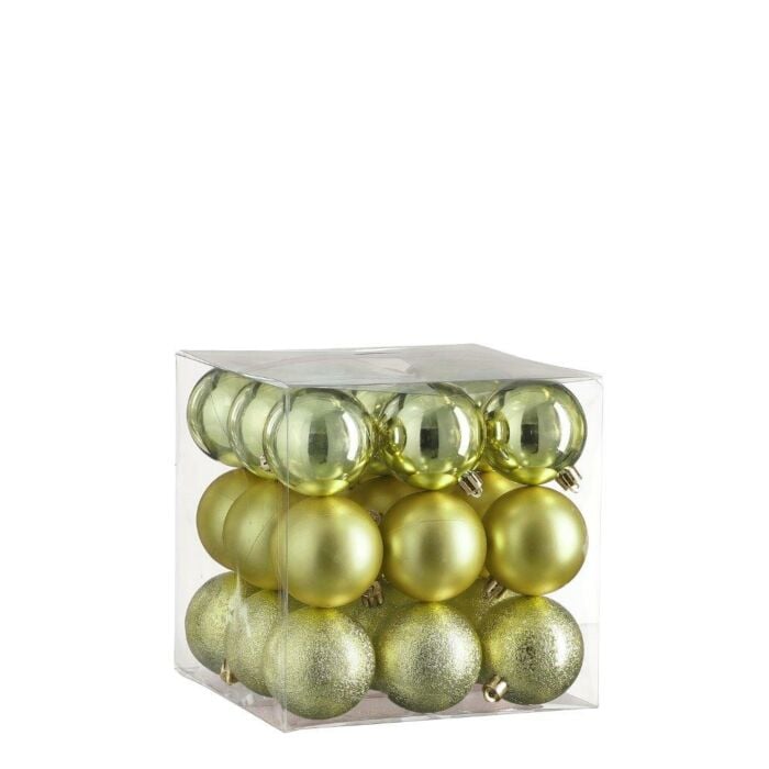 Kerstbal onbreekbaar lichtgroen Ø 6 cm set van 27 - House of Seasons Kerstbal onbreekbaar lichtgroen Ø 6 cm set van 27 - House of Seasons