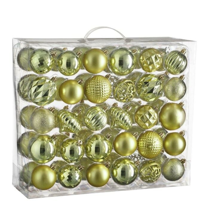 Kerstbal onbreekbaar lichtgroen Ø 7 cm set van 60 - House of Seasons Kerstbal onbreekbaar lichtgroen Ø 7 cm set van 60 - House of Seasons