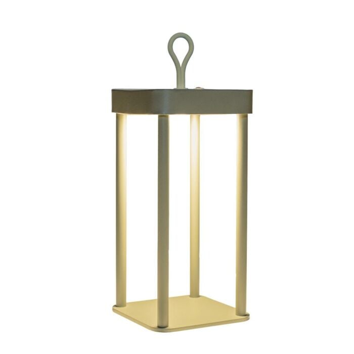 Lantaarn warm wit LED daadloos groen L 12 cm
