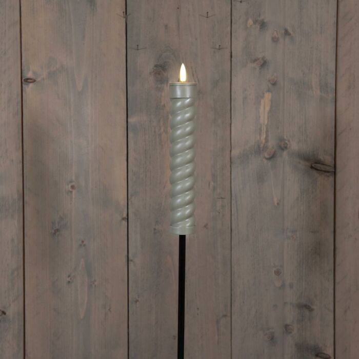 Fakkel Swirl 3D solar met lont bruin op steker 76 cm Fakkel Swirl 3D solar met lont bruin op steker 76 cm