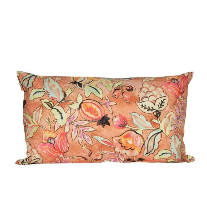 Buitenkussen bloemen bruin 50 cm