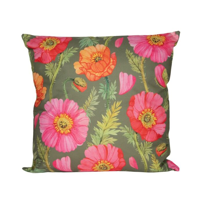 Buitenkussen klaprozen 60 cm