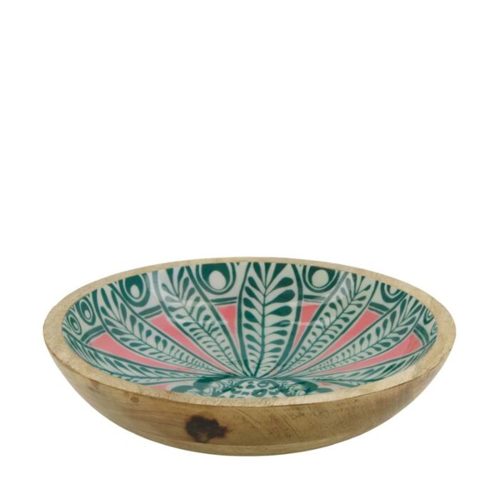 Schaal met print mango hout Schaal met print mango hout